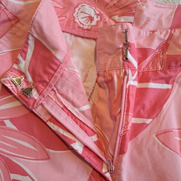 Lilly Pulitzer women's size 4 white label pink & white capri - Picture 3 of 6